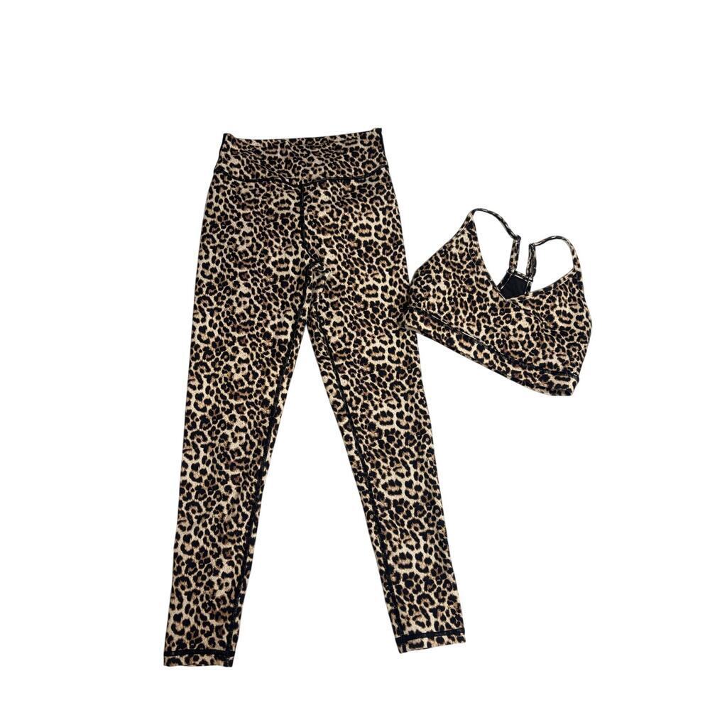 Zyia Active Leopard Print Leggings & Sports Bra Set Size XS / 4